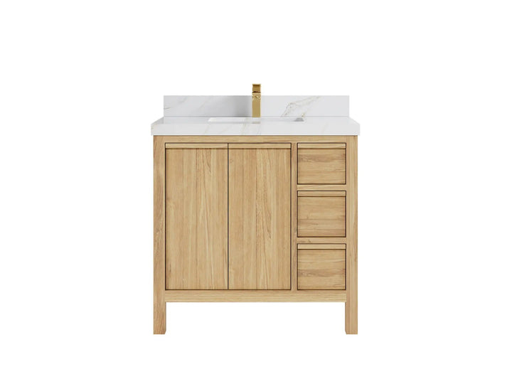 Elizabeth Teak Wood 36 in. W x 22 in. D Center Sink Bathroom Vanity - photo 11