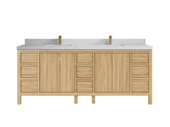 Elizabeth Teak Wood 84 in. W x 22 in. D Double Sink Bathroom Vanity - photo 12