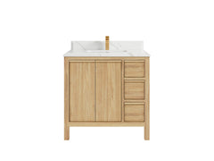 Elizabeth Teak Wood 36 in. W x 22 in. D Center Sink Bathroom Vanity - photo 14