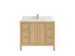 Elizabeth Teak Wood 42 in. W x 22 in. D Single Sink Bathroom Vanity - photo 15