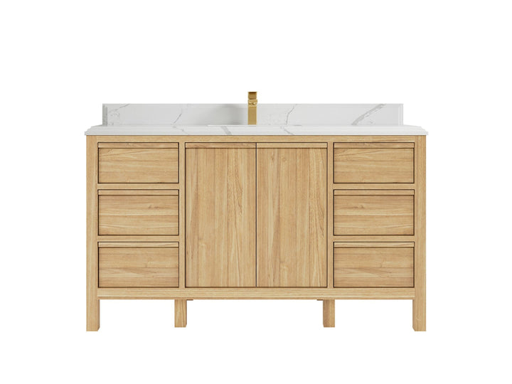 Elizabeth Teak Wood 60 in. W x 22 in. D Single Sink Bathroom Vanity - photo 17