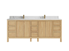 Elizabeth Teak Wood 84 in. W x 22 in. D Double Sink Bathroom Vanity - photo 15