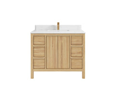 Elizabeth Teak Wood 42 in. W x 22 in. D Single Sink Bathroom Vanity - photo 16