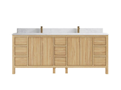 Elizabeth Teak Wood 84 in. W x 22 in. D Double Sink Bathroom Vanity - photo 16