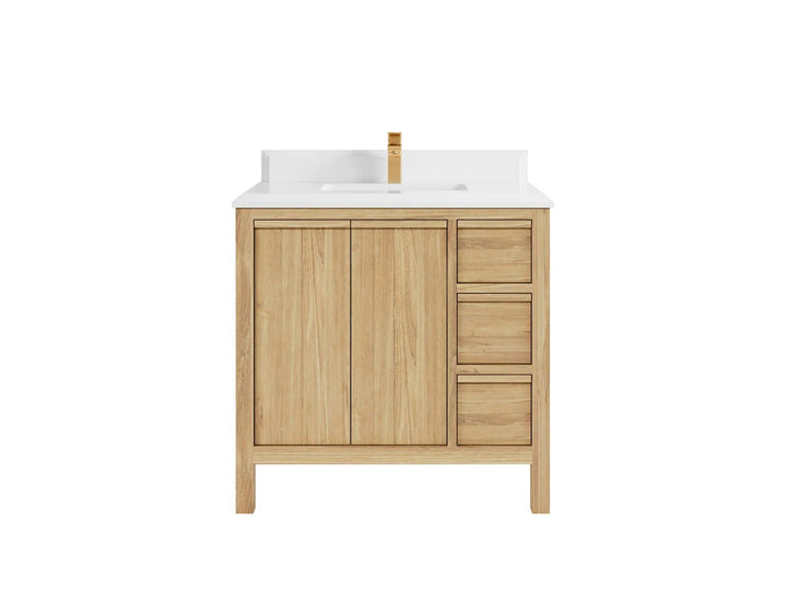 Elizabeth Teak Wood 36 in. W x 22 in. D Center Sink Bathroom Vanity - photo 16