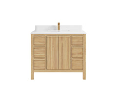 Elizabeth Teak Wood 42 in. W x 22 in. D Single Sink Bathroom Vanity - photo 17