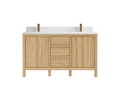 Elizabeth Teak Wood 60 in. W x 22 in. D Double Sink Bathroom Vanity - photo 17