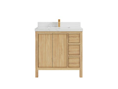 Elizabeth Teak Wood 36 in. W x 22 in. D Center Sink Bathroom Vanity - photo 17