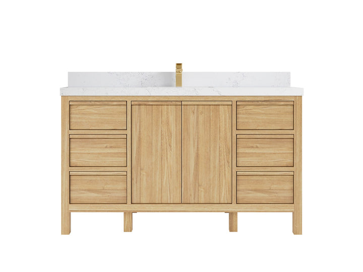 Elizabeth Teak Wood 60 in. W x 22 in. D Single Sink Bathroom Vanity - photo 20