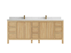 Elizabeth Teak Wood 84 in. W x 22 in. D Double Sink Bathroom Vanity - photo 18
