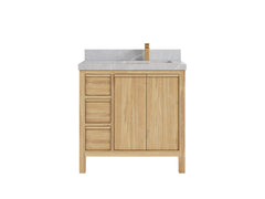 Elizabeth Teak Wood 36 in. W x 22 in. D Right Offset Sink Bathroom Vanity - photo 19