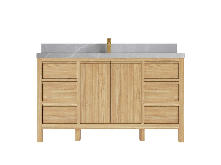 Elizabeth Teak Wood 60 in. W x 22 in. D Single Sink Bathroom Vanity - photo 7
