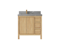 Elizabeth Teak Wood 36 in. W x 22 in. D Left Offset Sink Bathroom Vanity - photo 19