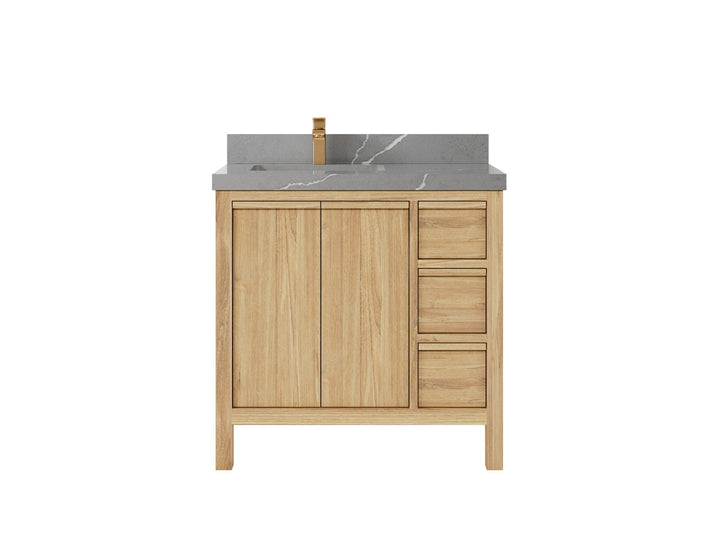 Elizabeth Teak Wood 36 in. W x 22 in. D Left Offset Sink Bathroom Vanity - photo 19