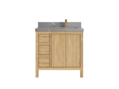 Elizabeth Teak Wood 36 in. W x 22 in. D Right Offset Sink Bathroom Vanity - photo 20
