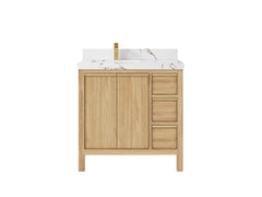 Elizabeth Teak Wood 36 in. W x 22 in. D Left Offset Sink Bathroom Vanity - photo 20