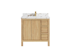 Elizabeth Teak Wood 36 in. W x 22 in. D Center Sink Bathroom Vanity - photo 20
