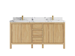 Elizabeth Teak Wood 72 in. W x 22 in. D Double Sink Bathroom Vanity - photo 23