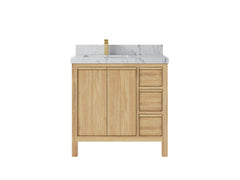 Elizabeth Teak Wood 36 in. W x 22 in. D Left Offset Sink Bathroom Vanity - photo 23