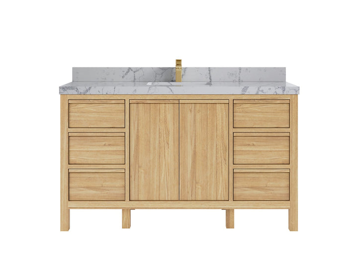 Elizabeth Teak Wood 60 in. W x 22 in. D Single Sink Bathroom Vanity - photo 24