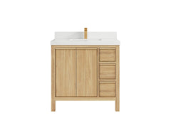Elizabeth Teak Wood 36 in. W x 22 in. D Center Sink Bathroom Vanity - photo 24