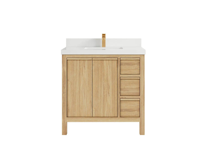 Elizabeth Teak Wood 36 in. W x 22 in. D Center Sink Bathroom Vanity - photo 24