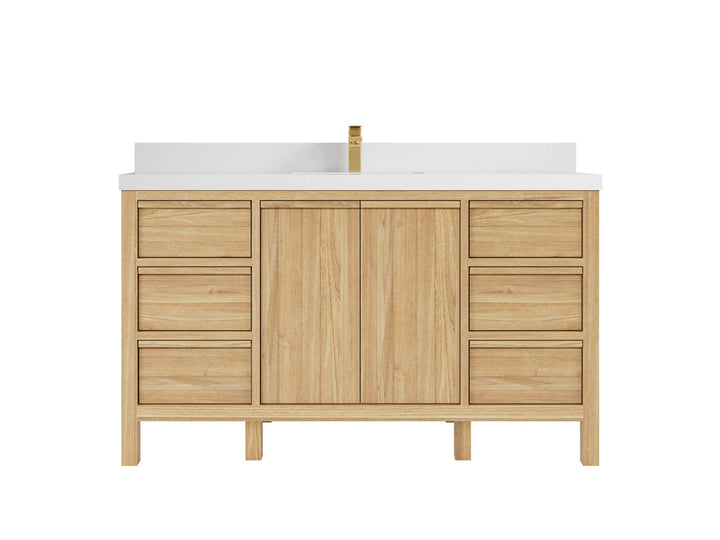 Elizabeth Teak Wood 60 in. W x 22 in. D Single Sink Bathroom Vanity - photo 25
