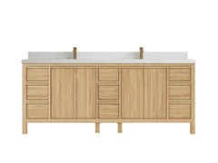 Elizabeth Teak Wood 84 in. W x 22 in. D Double Sink Bathroom Vanity - photo 25
