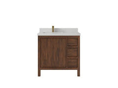 Elizabeth Teak Wood 36 in. W x 22 in. D Left Offset Sink Bathroom Vanity - photo 14
