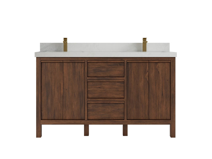 Elizabeth Teak Wood 60 in. W x 22 in. D Double Sink Bathroom Vanity - photo 14