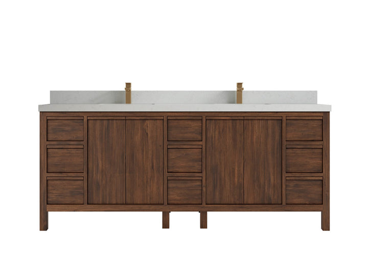 Elizabeth Teak Wood 84 in. W x 22 in. D Double Sink Bathroom Vanity - photo 14