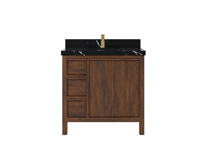 Elizabeth Teak Wood 36 in. W x 22 in. D Center Sink Bathroom Vanity - photo 6