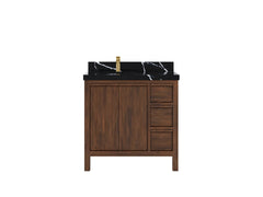 Elizabeth Teak Wood 36 in. W x 22 in. D Left Offset Sink Bathroom Vanity - photo 7