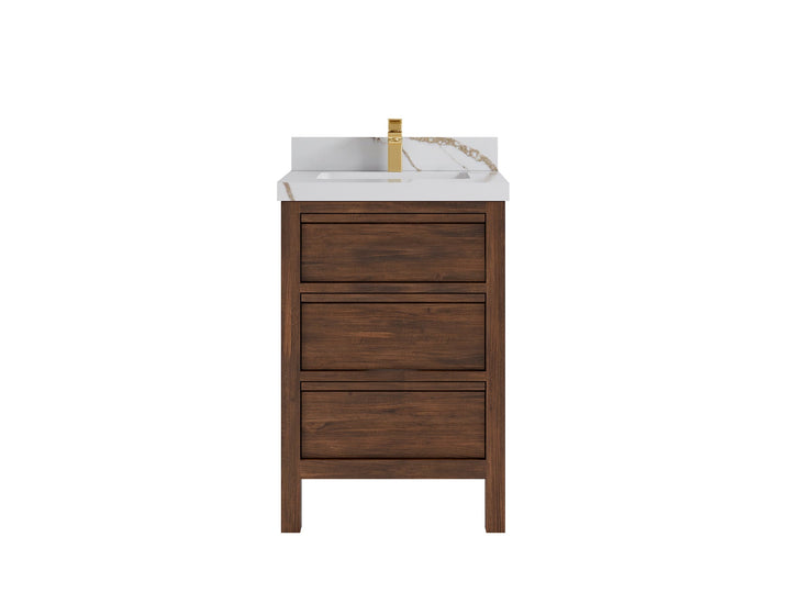 Elizabeth Teak Wood 24 in. W x 22 in. D Single Sink Bathroom Vanity - photo 8