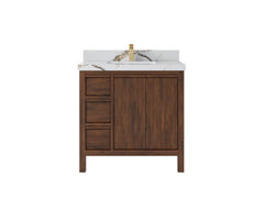 Elizabeth Teak Wood 36 in. W x 22 in. D Center Sink Bathroom Vanity - photo 7