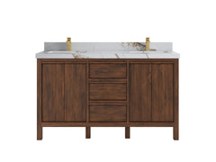 Elizabeth Teak Wood 60 in. W x 22 in. D Double Sink Bathroom Vanity - photo 8