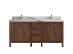 Elizabeth Teak Wood 72 in. W x 22 in. D Double Sink Bathroom Vanity - photo 8