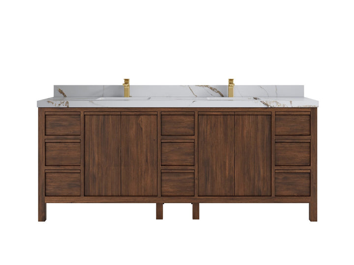 Elizabeth Teak Wood 84 in. W x 22 in. D Double Sink Bathroom Vanity - photo 8