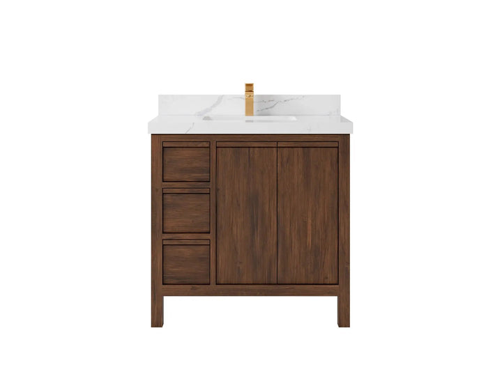 Elizabeth Teak Wood 36 in. W x 22 in. D Center Sink Bathroom Vanity - photo 8