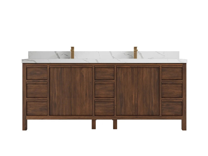 Elizabeth Teak Wood 84 in. W x 22 in. D Double Sink Bathroom Vanity - photo 9