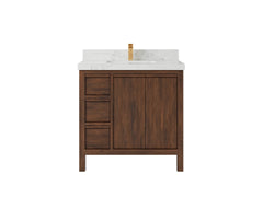 Elizabeth Teak Wood 36 in. W x 22 in. D Center Sink Bathroom Vanity - photo 9