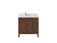 Elizabeth Teak Wood 36 in. W x 22 in. D Left Offset Sink Bathroom Vanity - photo 12