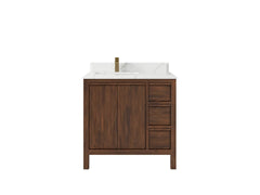 Elizabeth Teak Wood 36 in. W x 22 in. D Left Offset Sink Bathroom Vanity - photo 15