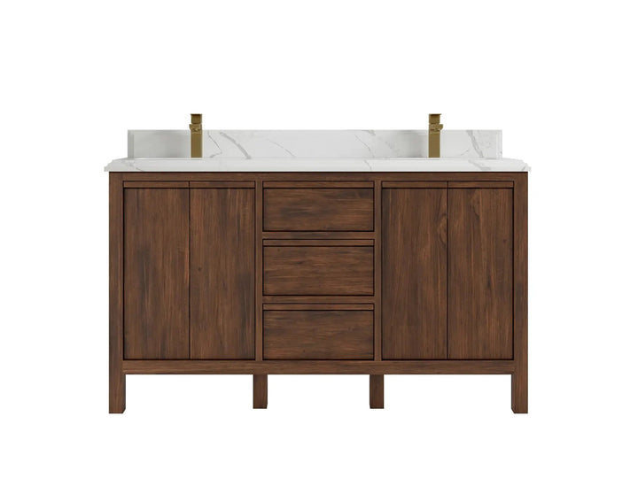 Elizabeth Teak Wood 60 in. W x 22 in. D Double Sink Bathroom Vanity - photo 15