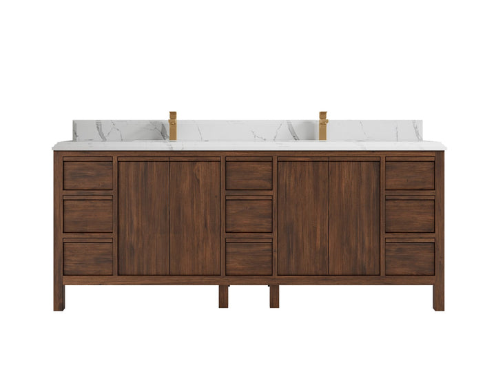 Elizabeth Teak Wood 84 in. W x 22 in. D Double Sink Bathroom Vanity - photo 15