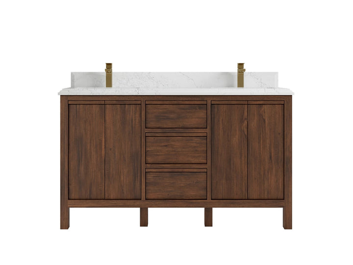 Elizabeth Teak Wood 60 in. W x 22 in. D Double Sink Bathroom Vanity - photo 16