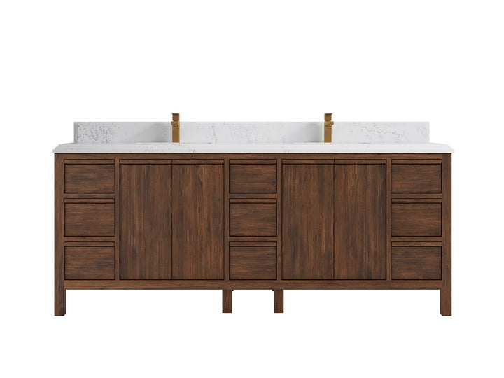 Elizabeth Teak Wood 84 in. W x 22 in. D Double Sink Bathroom Vanity - photo 16