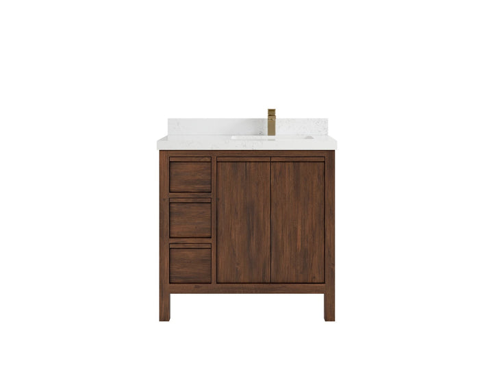 Elizabeth Teak Wood 36 in. W x 22 in. D Right Offset Sink Bathroom Vanity - photo 18
