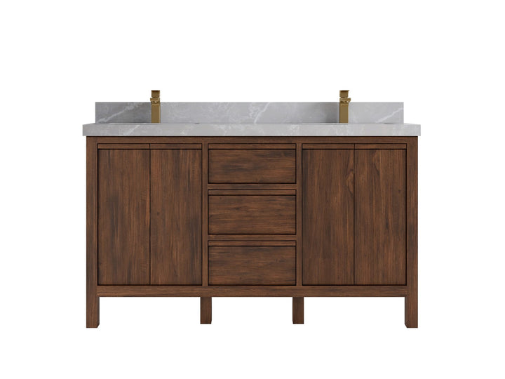 Elizabeth Teak Wood 60 in. W x 22 in. D Double Sink Bathroom Vanity - photo 19