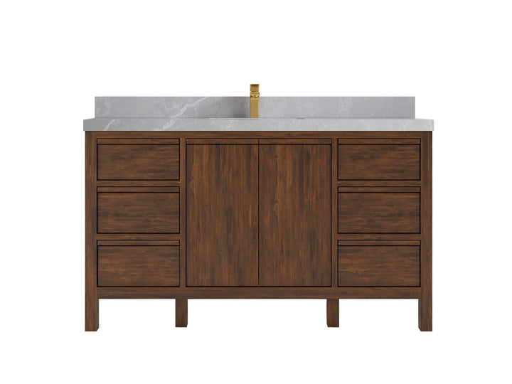 Elizabeth Teak Wood 60 in. W x 22 in. D Single Sink Bathroom Vanity - photo 7